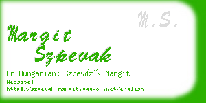 margit szpevak business card